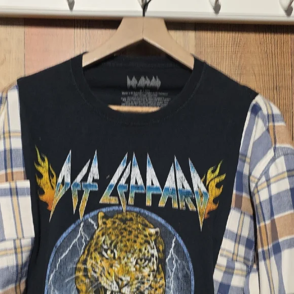 Upcycled 'Def Leapord' Women's Long Tee - Picture 3 of 5